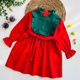 پیراهن جدید بچه گانه پیراهن قرمز بچه گانه دخترانه لباس دخترانه ارسال رایگان 
