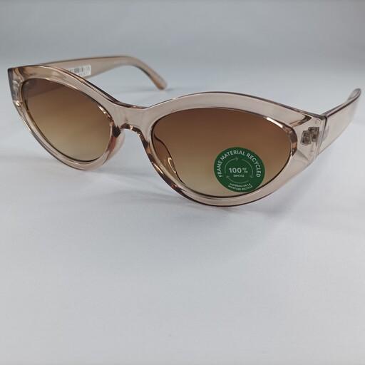 عینک آفتابی زنانه گربه ای فریم Clear کد 452 محصول شرکت beeline آلمان UV400 برند accessories  و دارای شناسنامه 
