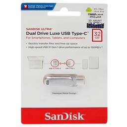  فلش 32 گیگ سن دیسک SanDisk Dual Drive Luxe OTG Type-C USB3   1
