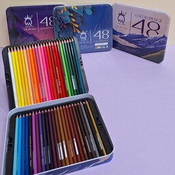 مداد رنگی 48 رنگ جعبه فلزی آرتیست ام کیو 