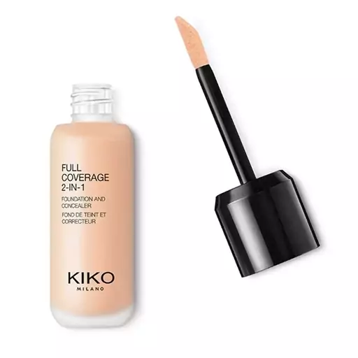 کرم پودر و کانسیلر کیکو میلانو (Kiko Milano) مدل Full Coverage 2in1 شماره 01 warm rose اورجینال ایتالیا 