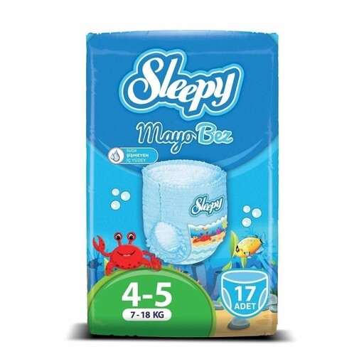 پوشک استخری اسلیپی sleepy بسته 17 عددی سایز 4 و 5 وزن 7تا 18 کیلو 