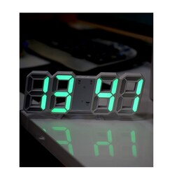 ساعت دیجیتال دیواری و رومیزی بدنه سفید نور سبز مدل X Segment Clock