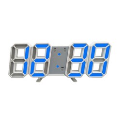 ساعت دیجیتال  سه بعدی بدنه سفید نور آبی مدل X Segment Clock
