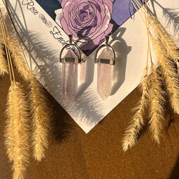 گردنبند منشور سنگ فلوریت یا فلورین رنگین کمانی  سنگ اصل آویز مدال