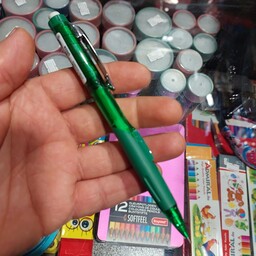 مداد نوکی (اتود) پنتل ژاپن هفت دهم رنگ سبز با پاکن پیچی طول بلند 