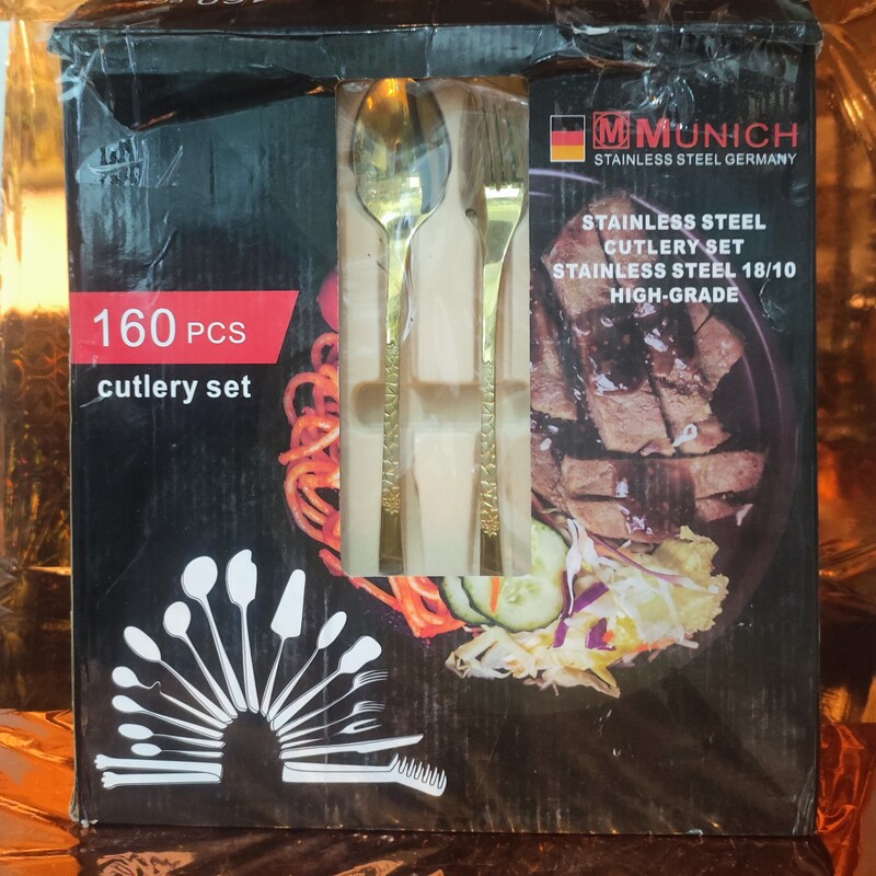سرویس قاشق چنگال 160 پارچه مونیخ آلمان رنگ طلایی 