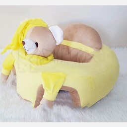 صندلی کمکی  نشستن نوزاد مخمل طرح خرس تدی در رنگ بندی به دلخواه