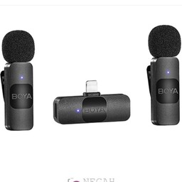میکروفون بی سیم بویا  دو کاناله  مدل boya v2 for lightning wireless 

