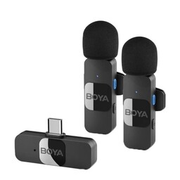 میکروفون بی شیم بویا مدل BOYA BY V20 دو کاناله Boya BY V20 For Type C Wireless