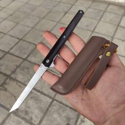 چاقوی m390 سایز 1 رنگ مشکی و چوبی (پادوک)همراه با غلاف