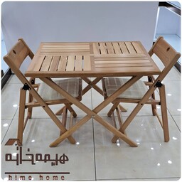 میز و صندلی تاشو تمام چوب راش کیفیت بسیار بالا میزوصندلی ضد آب(هزینه ارسال بعهده خریدار)