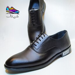 کفش رسمی تمام چرم طبیعی مردانه مد کلاسیک مشکی کد 315