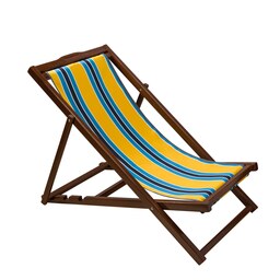 صندلی ساحلی چوبی ادریک مدل تخت شو (پارچه راه راه)