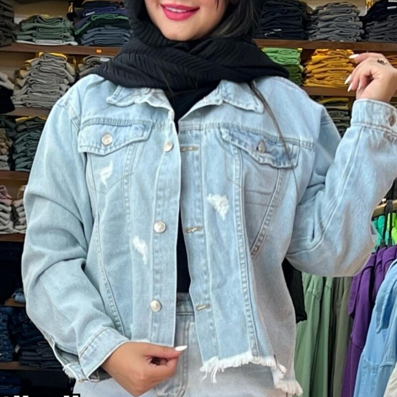 کت جین پایین ریش زنانه جین اصل باکیفیت پر فروش خوش پوش شیک مجلسی جدید بلند سایز از36 تا 44 ارسال رایگان