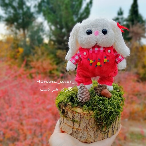 عروسک خرگوش هدیه کریسمس ولنتاین کادو عروسک سفارشی تزئینی چوبی عروسک پولیشی سیسمونی هدیه کادو