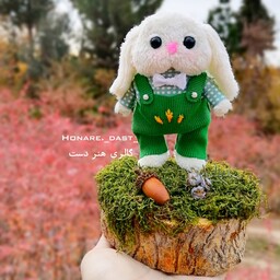 عروسک خرگوش گوش دراز هدیه کریسمس ولنتاین کادو عروسک سفارشی تزئینی چوبی عروسک پولیشی سیسمونی