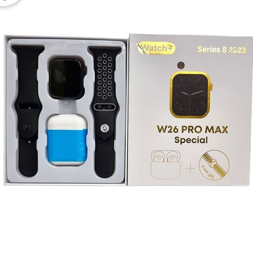 پک ساعت هوشمند W26 PRO MAX Special سری 8 بعلاوه هندزفری ایرپاد 