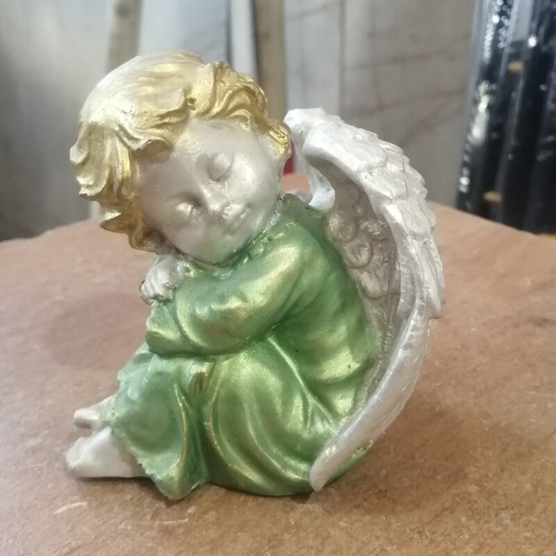 تندیس مجسمه فرشته نشسته پلی استر