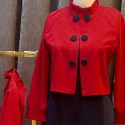 سرافان کت زنانه .سرافان سورمه ای همراه با کت قرمز 
