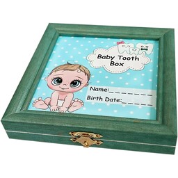 جعبه نگهدارنده دندان شیری کودک نی نی تندیس پسرانه رنگ آبی
