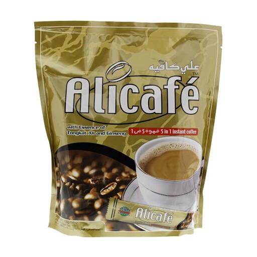 قهوه علی کافه(Alicafe) طلایی با جنسینگ 5  در  1    20 عددی 