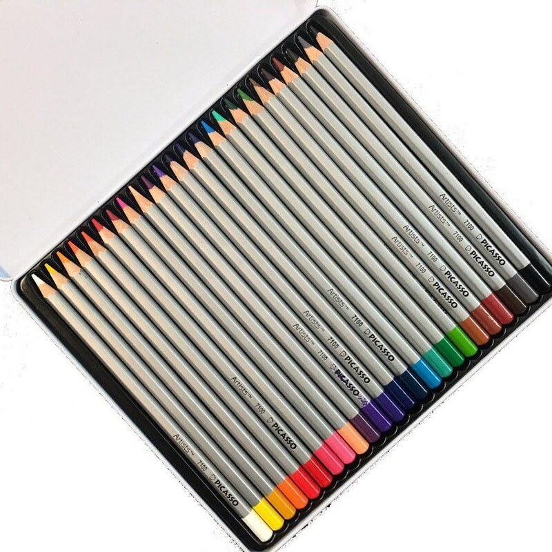 مداد رنگ 24 رنگ پیکاسو مدل آرتیست جعبه فلزی