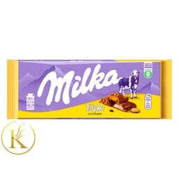 شکلات تابلت میلکا با مغز تریپل کارامل (100 گرم) milka

