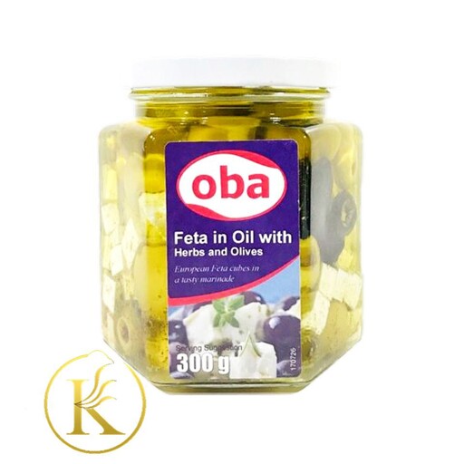 پنیر فتا و زیتون در روغن زیتون با سبزیجات معطر اوبا (300 گرم) OBA


