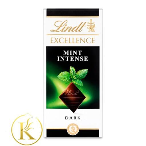تابلت شکلات لینت با طعم شکلات تلخ و نعنا (100 گرم) lindt

