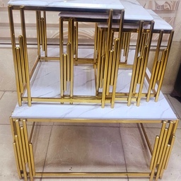 میز عسلی و جلو مبلی فلزی فورتیک چهار تکه مدل پیانو مربع کمجا (ارسال با باربری ، به صورت پس کرایه)