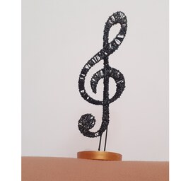 کلید موسیقی سل دکوری هنری سیمی مفتولی مجسمه سیمی دست ساز امیر قربعلی دکوری برای نوازندگان درس کار و فناوری
