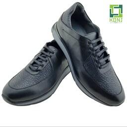 کفش ورزشی چرم مردانه کد KPS-263 رنگ مشکی