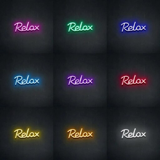 تابلو نئون فلکسی ریلکس relax - کد NEON103 - تابلوسازی رضا