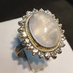 انگشتر نقره زنانه دور جواهری سنگ در نجف  کد 11 12