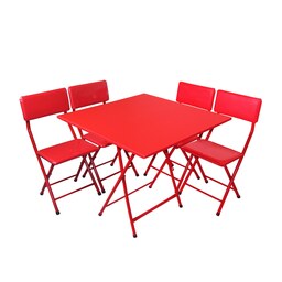میز و صندلی ناهار خوری میزیمو مدل 4 نفره کد 5351 (مدل پایه رنگی)