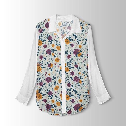پارچه لباس پارچه الف  مدل کرپ بوگاتی طرح گل رنگارنگ   کد 7011107