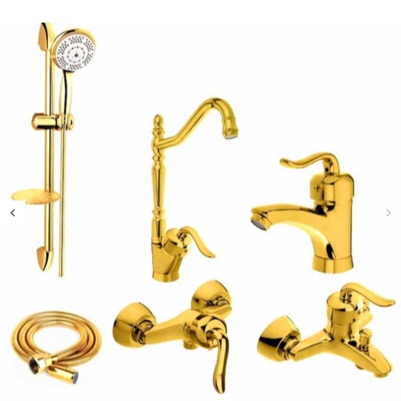 
ست شیرالات مدل رز مدل بیزانس پلاس طلایی مجموعه 6 عددی به همراه علم دوش حمام و شلنگ سرویس بهداشتی


