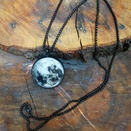 گردنبند ماه شبتاب همراه با حرز صغیر امام جواد دو طرفه و زنجیر