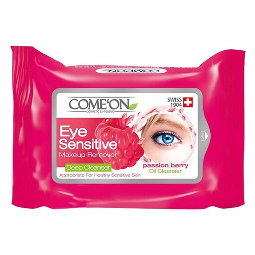 دستمال مرطوب پاک کننده آرایش دور چشم کامان مدل EYE SENSITIVE COMEON بسته ی 10 عددی