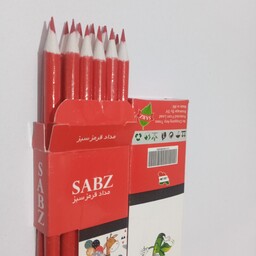 مداد قرمز بسته 12 تایی مارک سبز ایرانی 