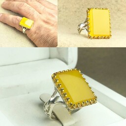 انگشتر مردانه عقیق زرد