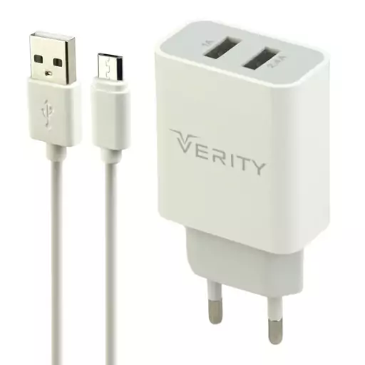 شارژر دیواری فست شارژ  verity همراه با کابل میکرو 