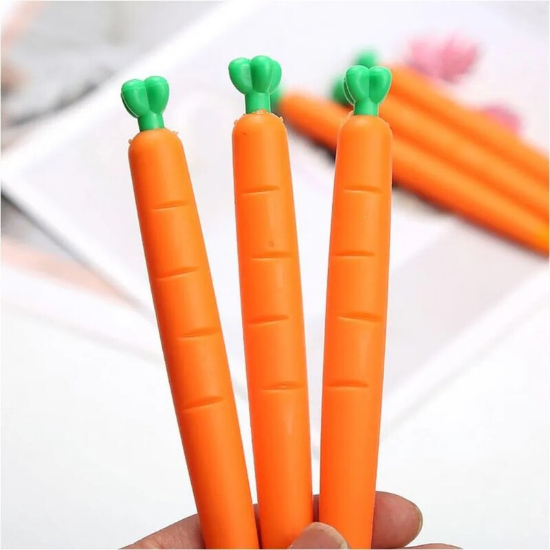 اتود هویج فانتزی مدادنوکی هویجی کیوت نوک 0.7 و 0.5 هردو موجوده مداد نوکی سبزیجات دخترانه پسرانه مداد فشاری نارنجی یک عدد