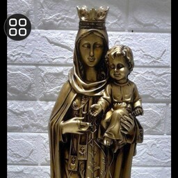 مجسمه پلی استر مریم مقدس ارتفاع 64 سانت رنگ نقره ای و طلایی 