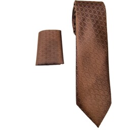 کراوات مردانه طرح دار کد 3 همراه با دستمال جیب ارسال رایگان