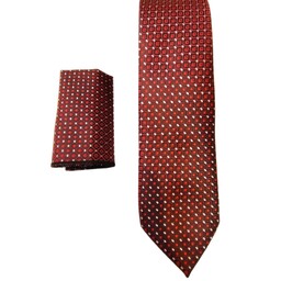 کراوات مردانه طرح دار کد 14 همراه با دستمال جیب ارسال رایگان
