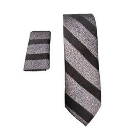 کراوات مردانه طرح دار کد 25 همراه با دستمال جیب ارسال رایگان