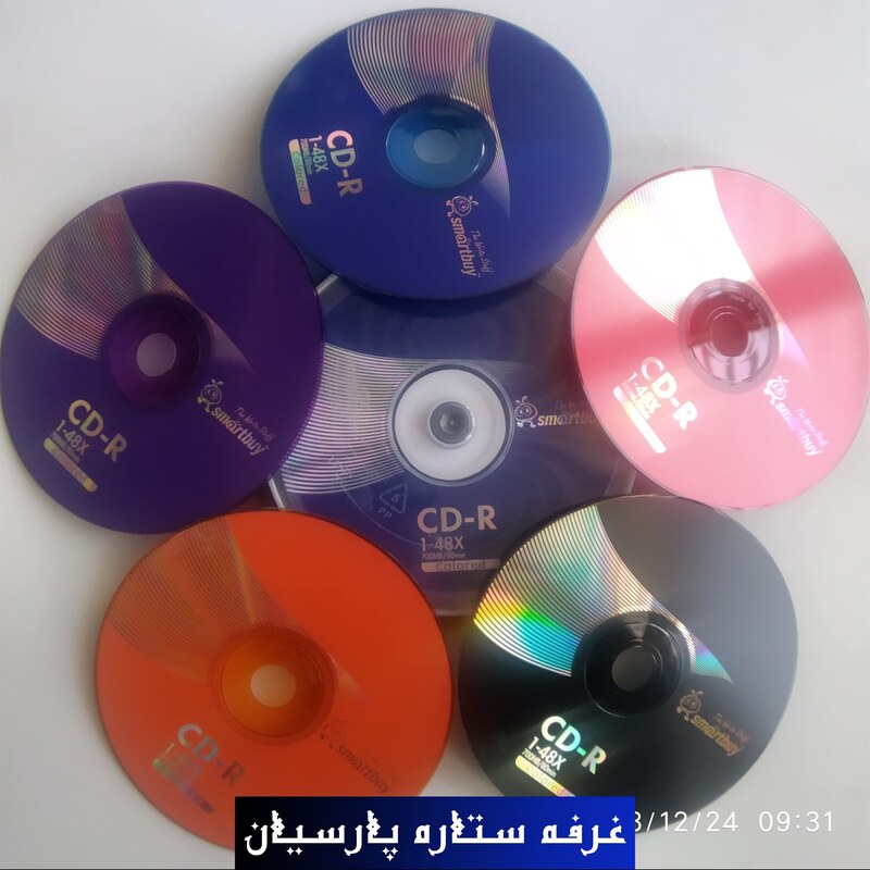 سی دی خام رنگی اسمارت بای بسته 10 تایی پک دار CD SMARTBUY سیدی در 5 رنگ مختلف در هر بسته