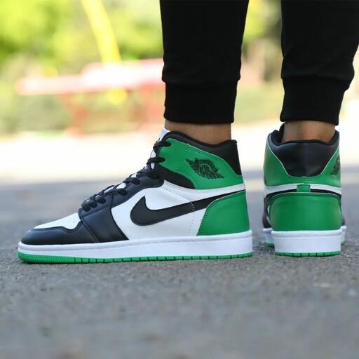 کتونی نایک ایر جردن سفید سبز Nike Air Jordan مردانه و زنانه ساقدار کفش نیم بوت اسپرت نایکی